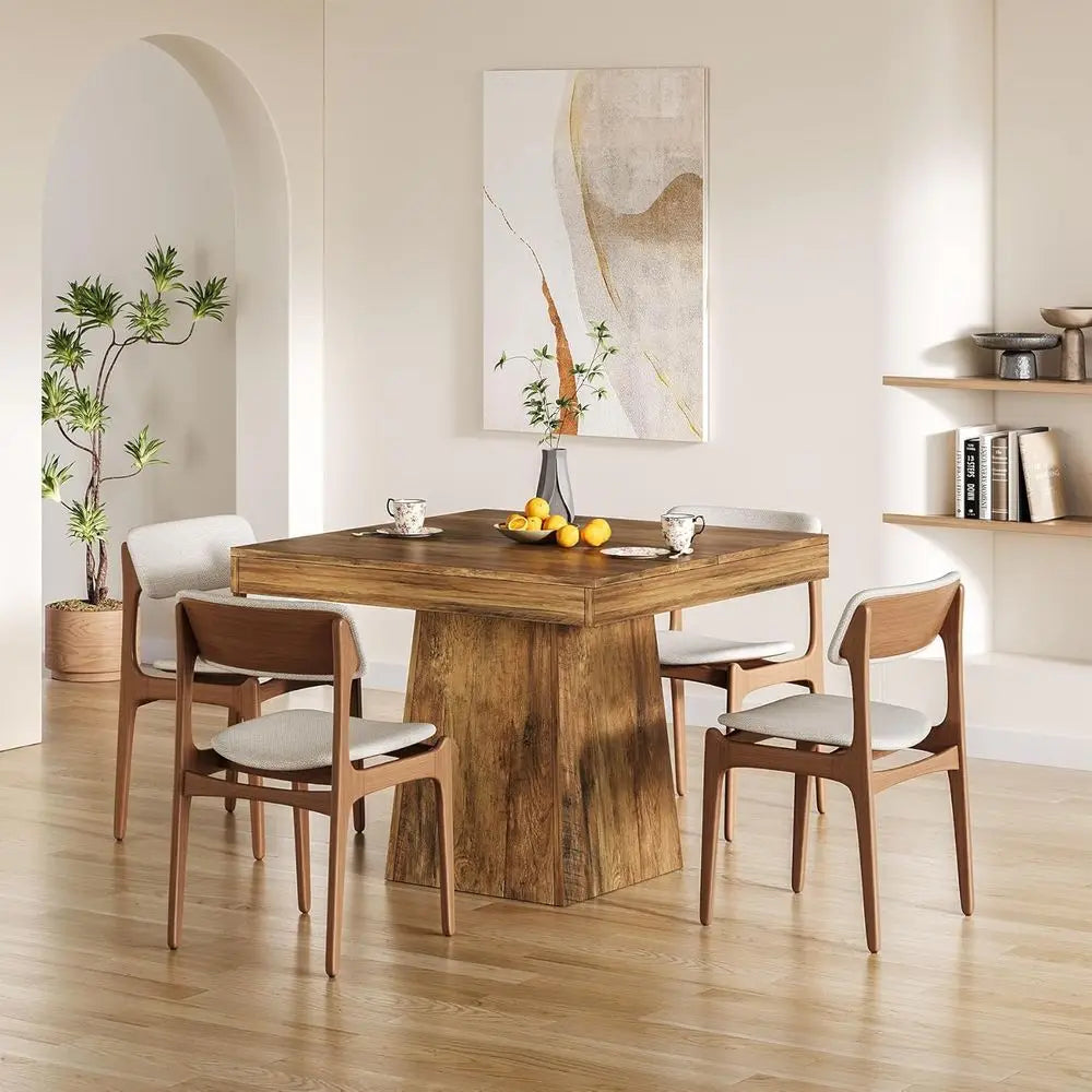 Compact Square Walnut Dining Table