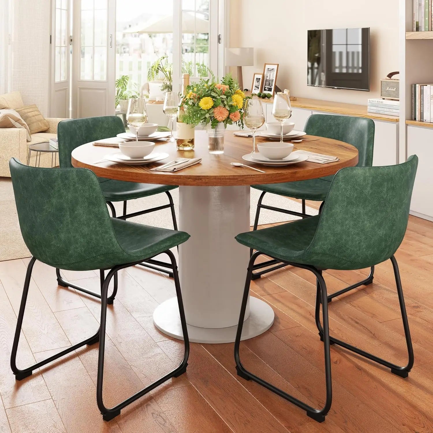 PU Leather Dining Chairs (Set of 4)