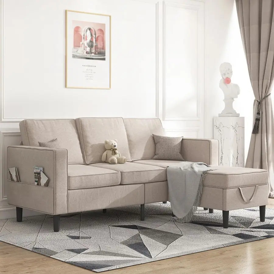 L-Shaped Convertible Sectional Sofa