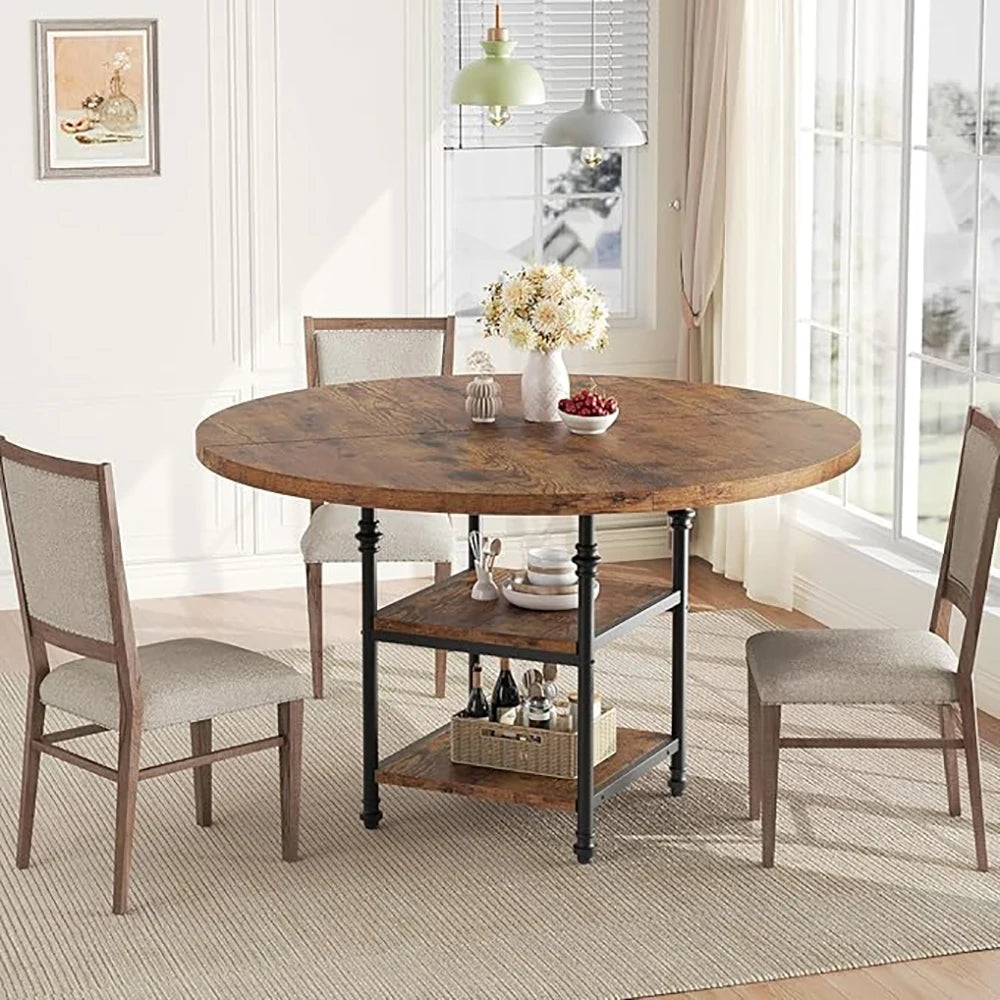 Round Dining Table with Storage (4-Seater)