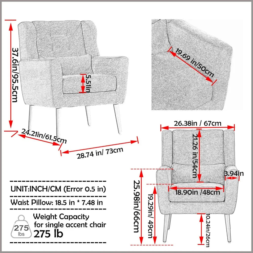 Tufted Wingback Accent Chair