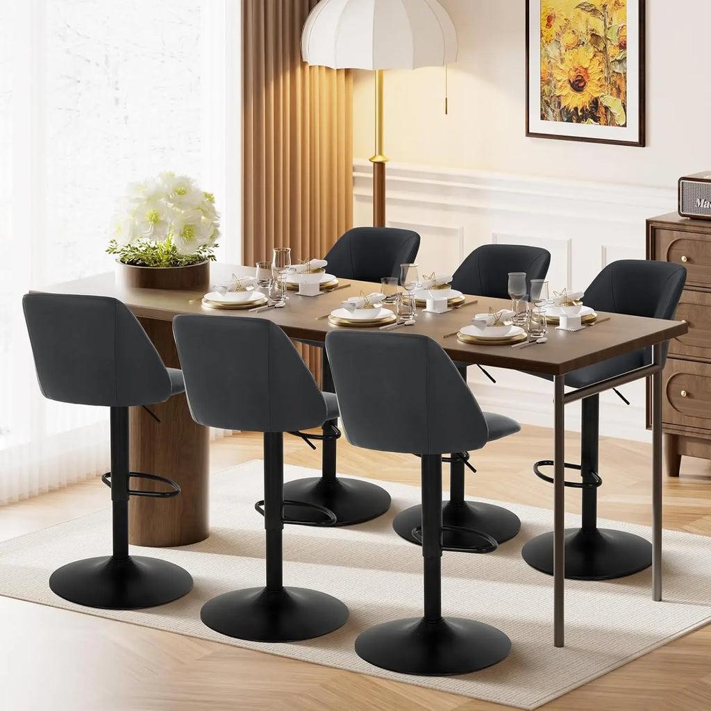 Adjustable PU Bar Stools (Set of 3)