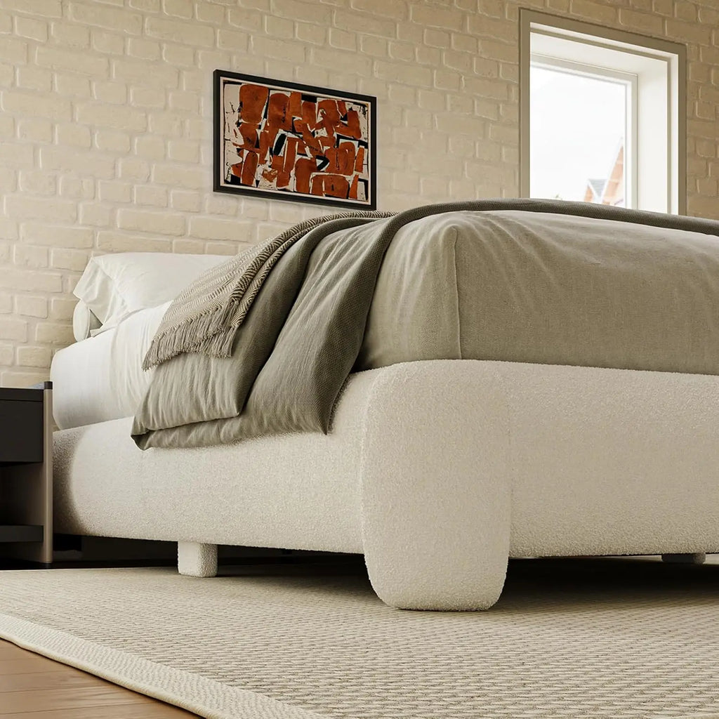 Boucle Cloud Platform Bed Frame