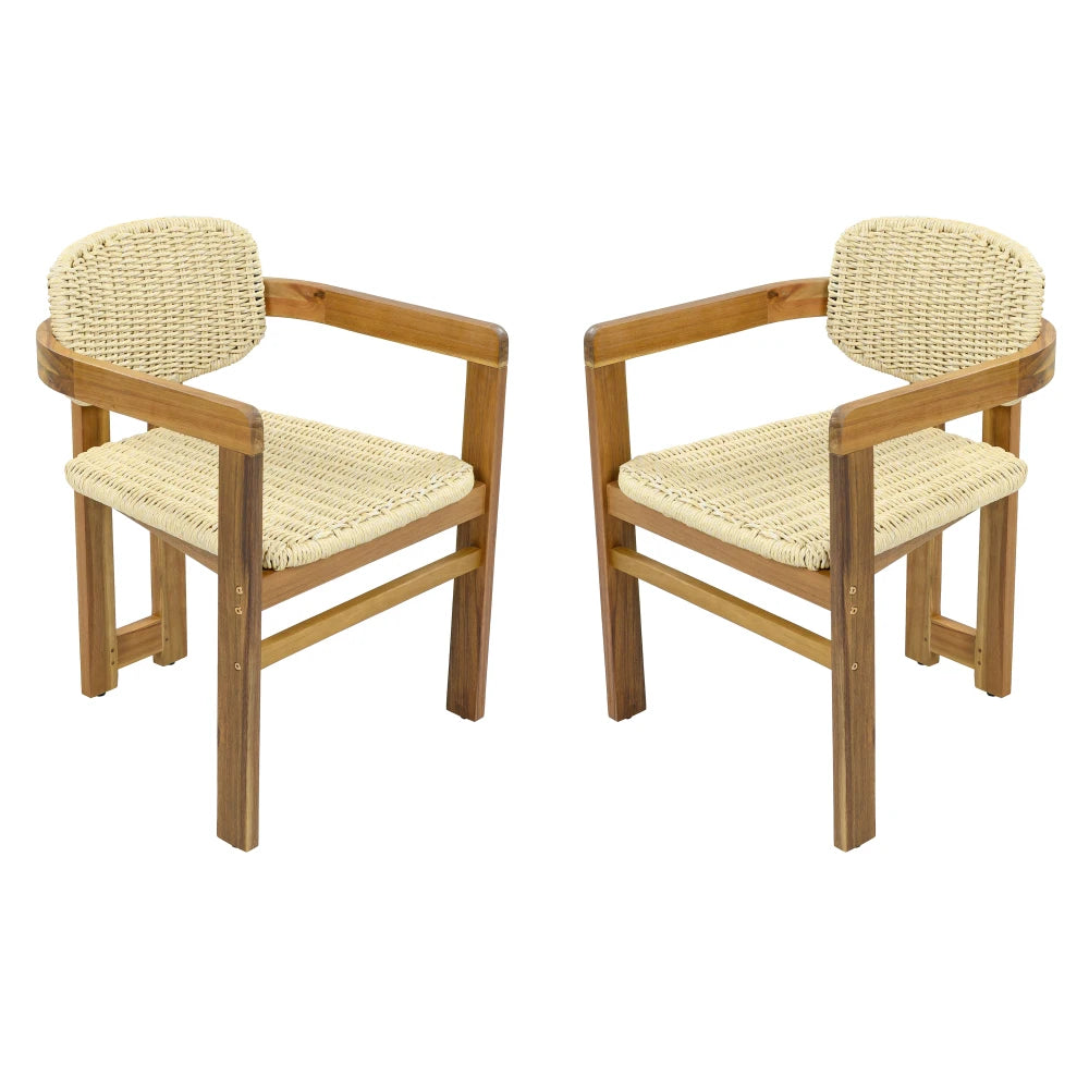 Outdoor Rattan Accent Chairs (Set of 2)