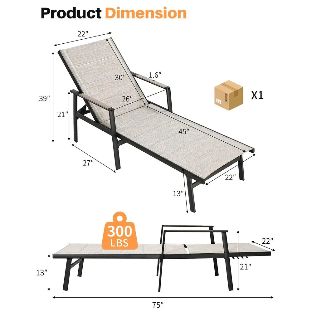 Aluminum Adjustable Lounge Chair