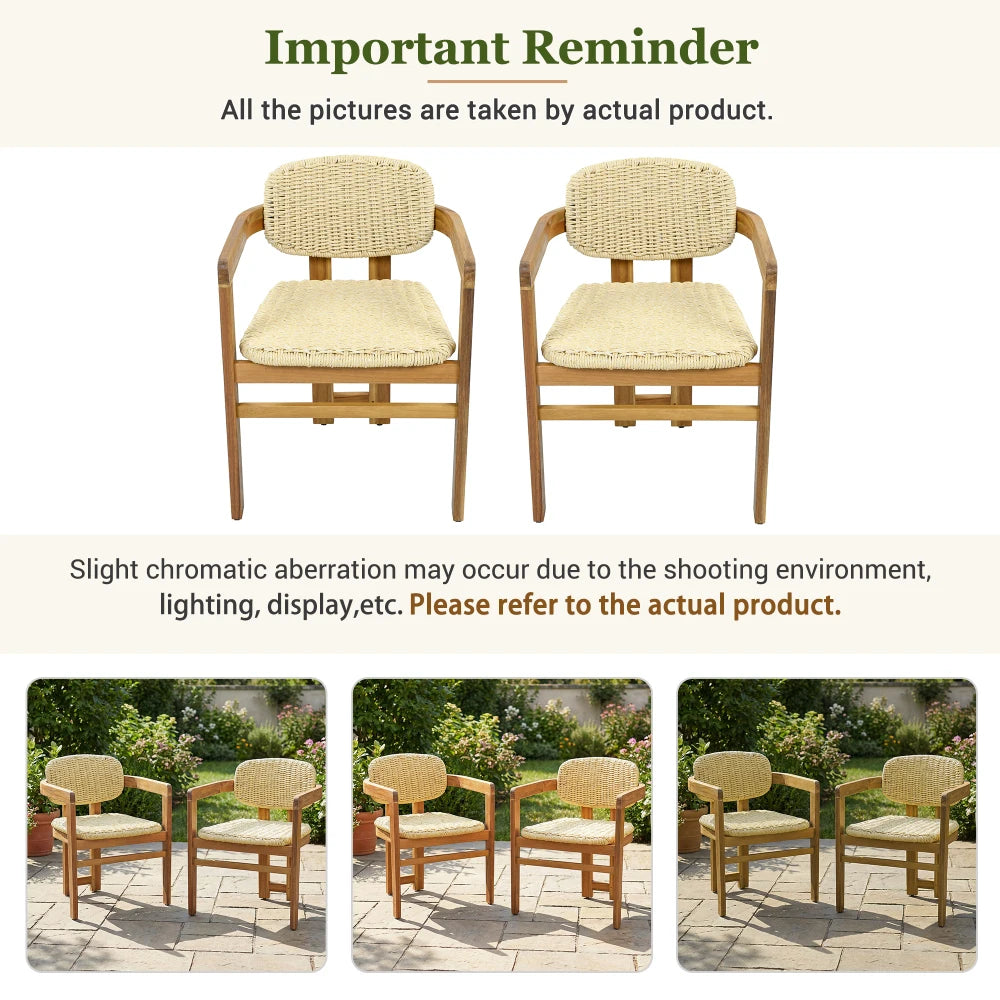 Outdoor Rattan Accent Chairs (Set of 2)