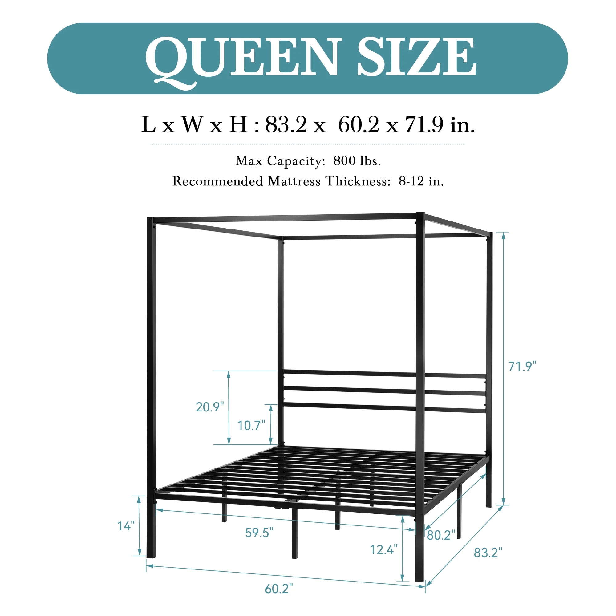 Canopy Bed Frame (4-Poster)