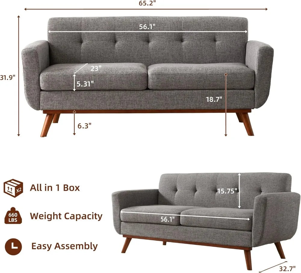 Mid-Century Loveseat Sofa