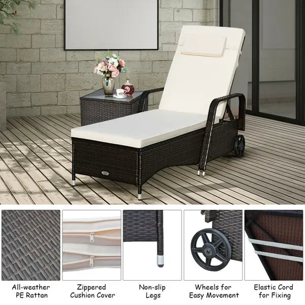 Reclining Wicker Chaise Lounge