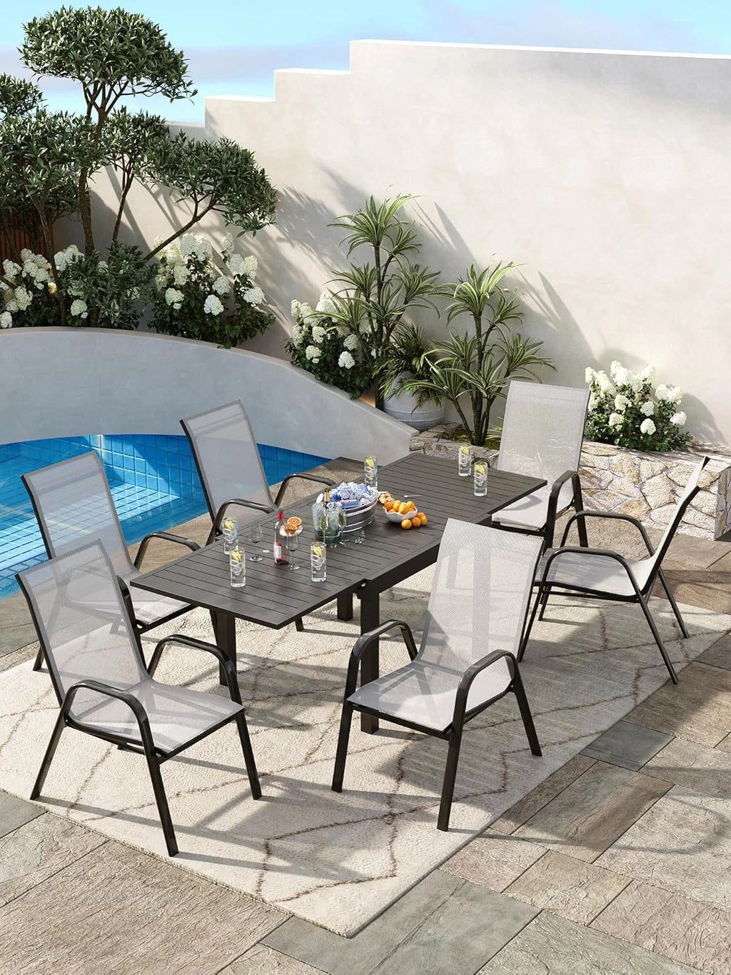 Stackable Patio Dining Chairs (Set of 4)
