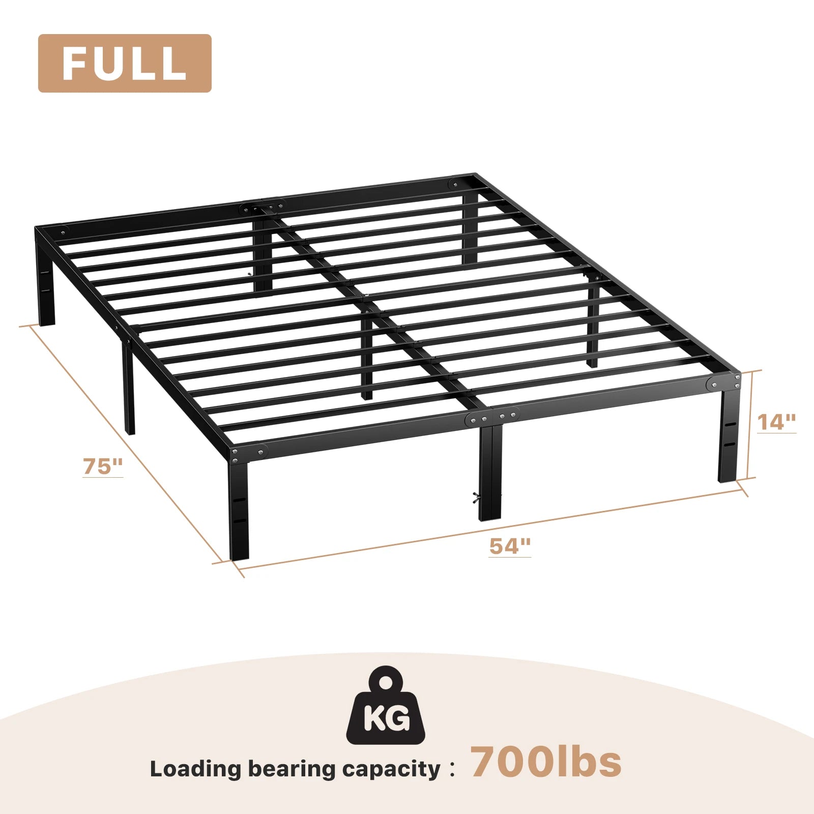 Metal Platform Bed Frame with Storage