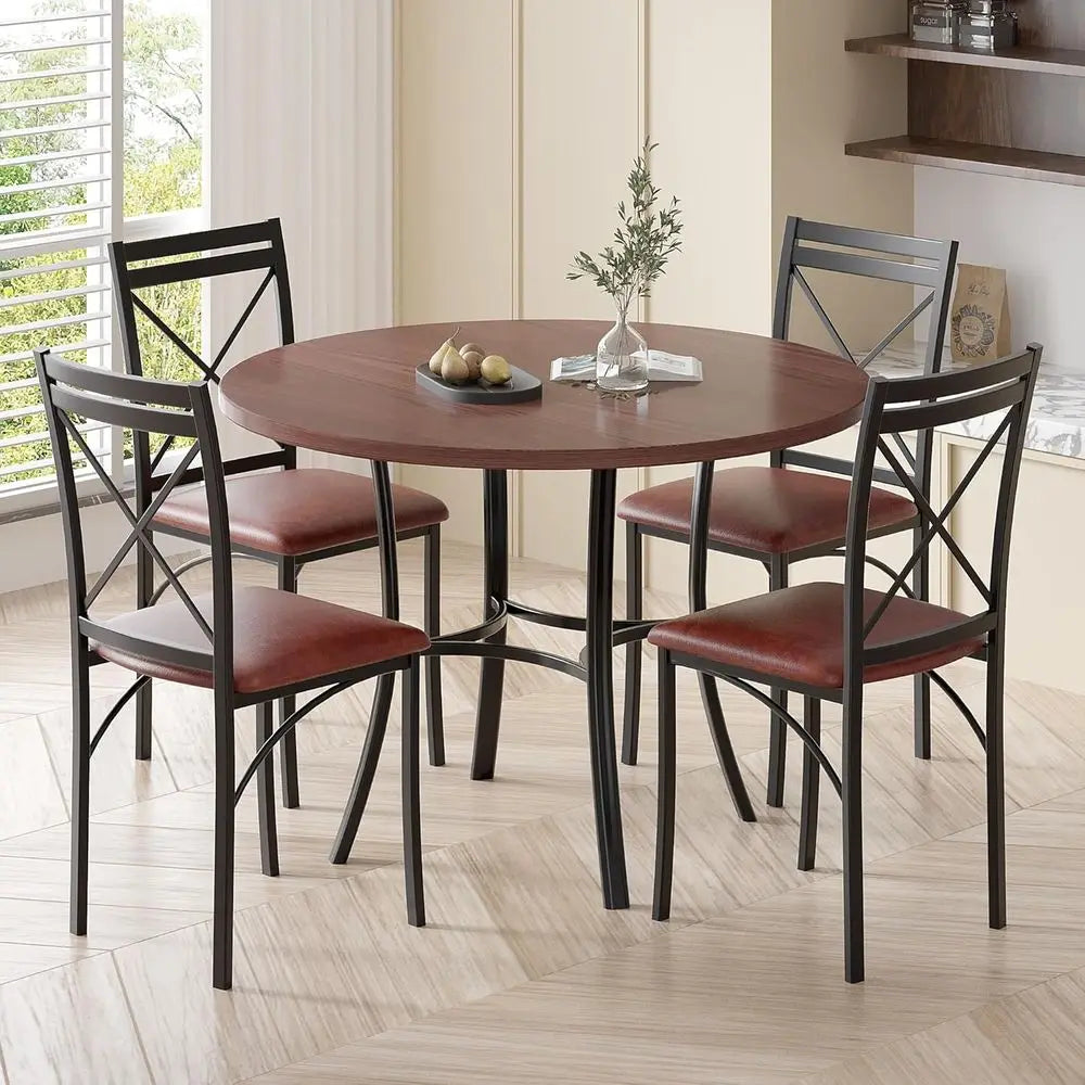 42" Round Wooden Dining Table