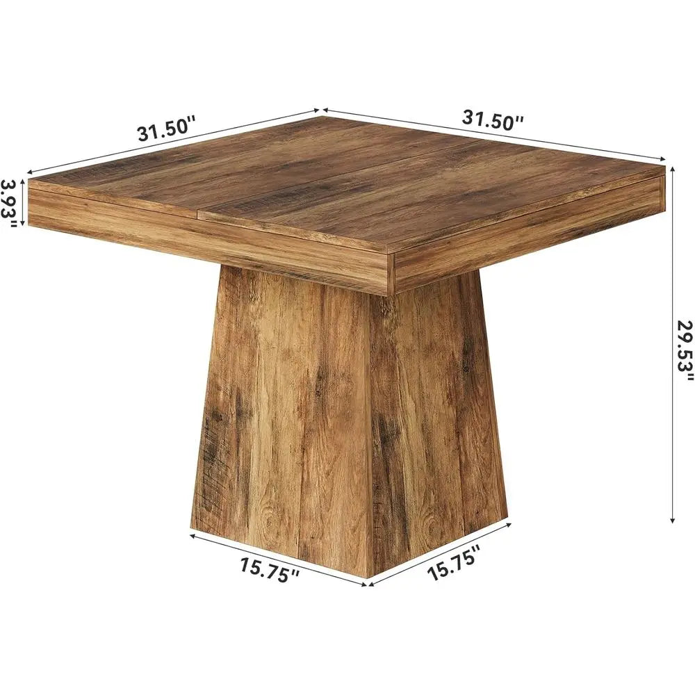 Compact Square Walnut Dining Table