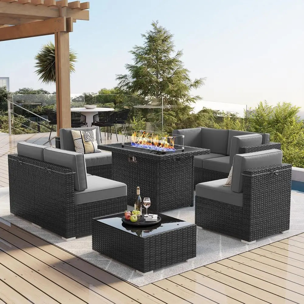 8-Piece Wicker Patio Sofa Set