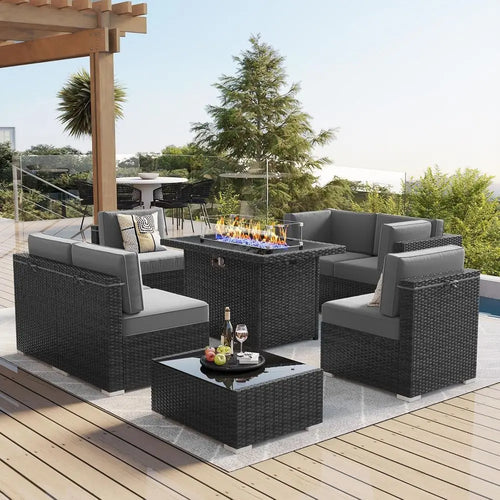 8-Piece Wicker Patio Sofa Set