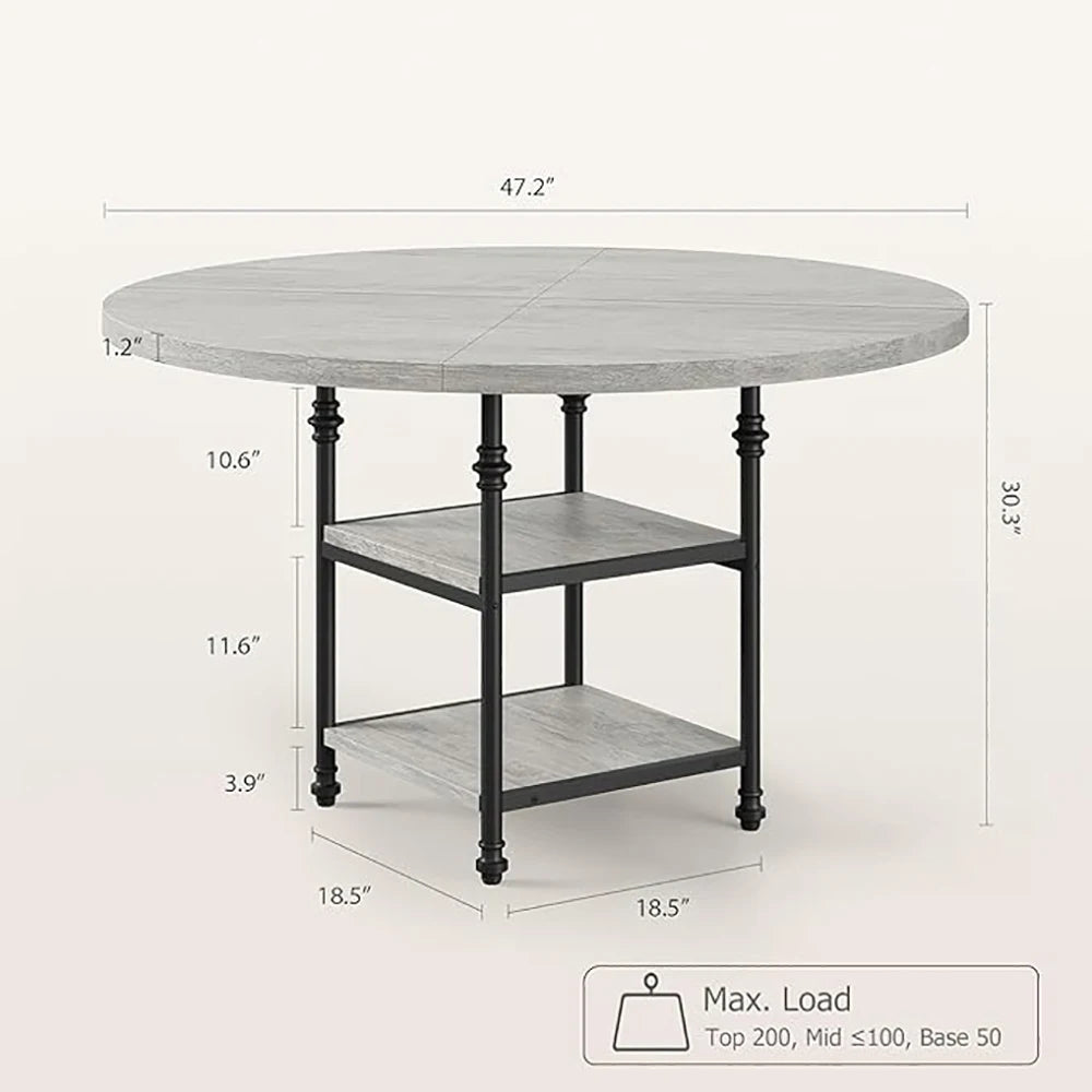 Round Dining Table with Storage (4-Seater)