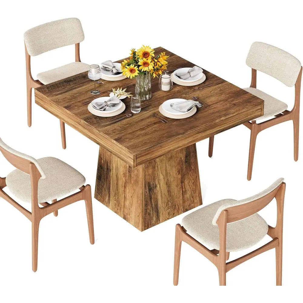 Compact Square Walnut Dining Table