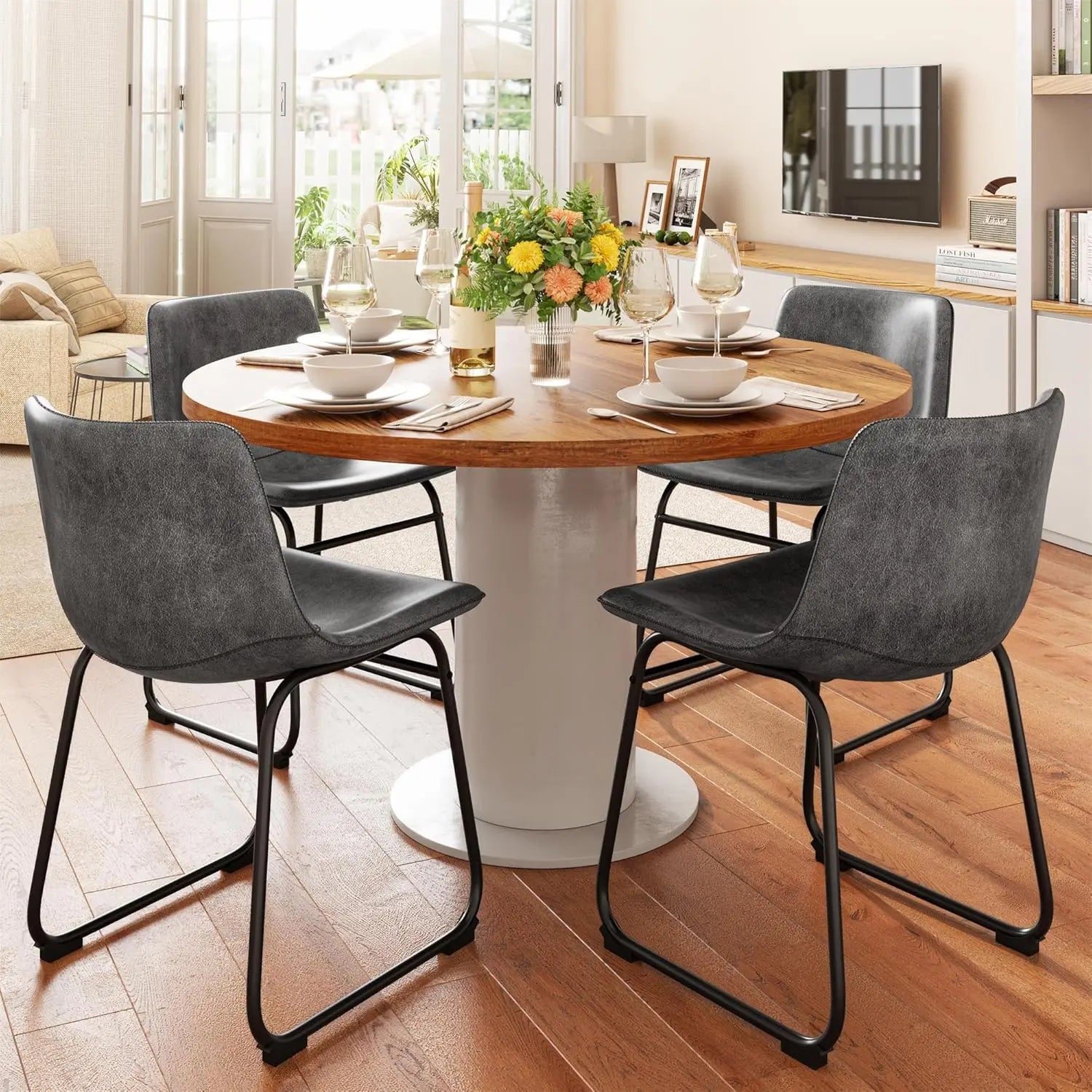 PU Leather Dining Chairs (Set of 4)