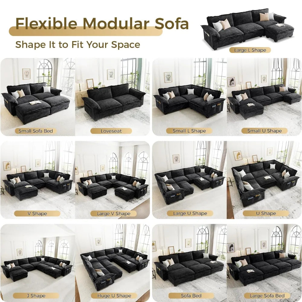U-Shaped Modular Sectional Sofa