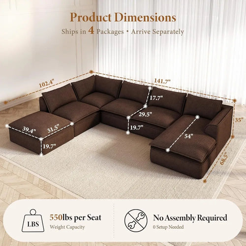 7-Seater Modular Sectional Sofa