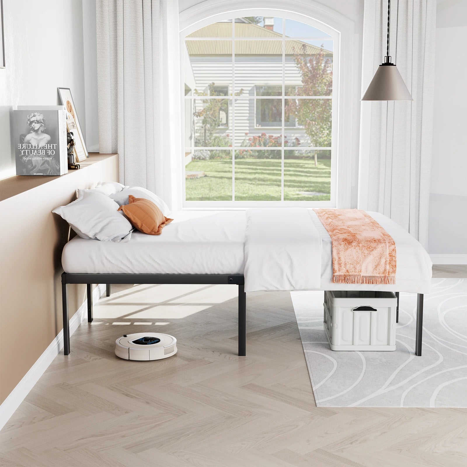 Metal Platform Bed Frame with Storage