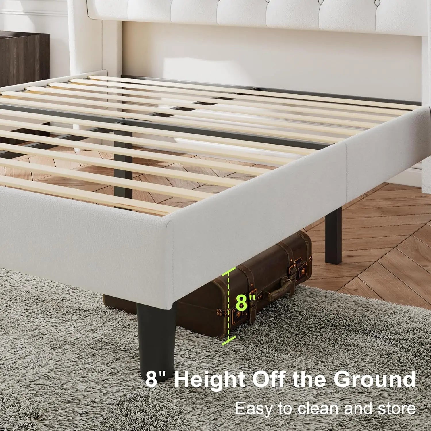 Queen Wingback Tufted Bed Frame