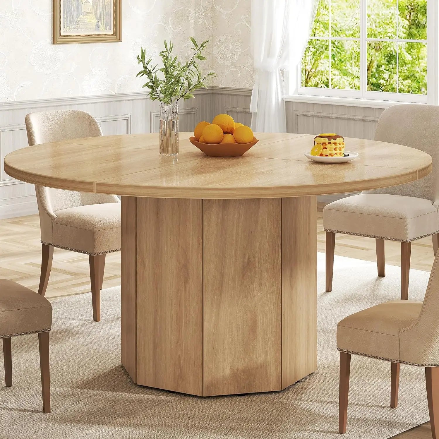 47" Marble Round Dining Table (4–6 Seater)