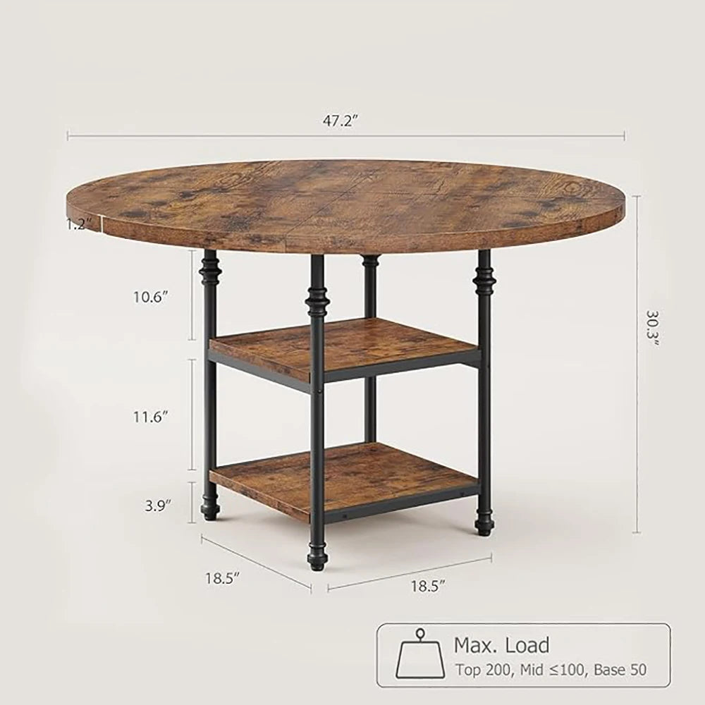 Round Dining Table with Storage (4-Seater)