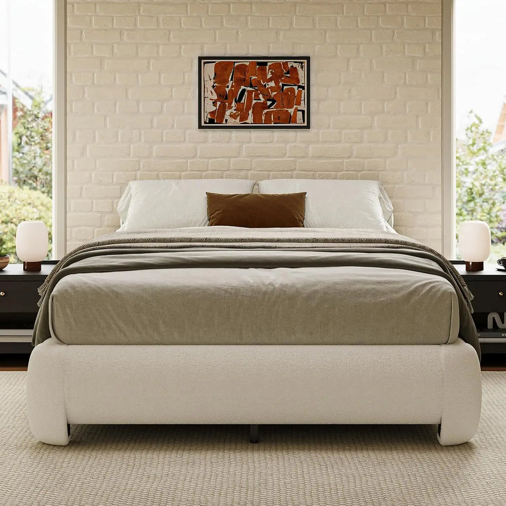 Boucle Cloud Platform Bed Frame